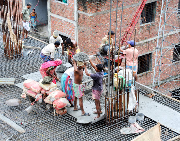 Constructing the 6th floor of a new building, Dhaka, Bangladesh. (Photo by Andrew Benton/Construction Photography/Avalon/Getty Images)